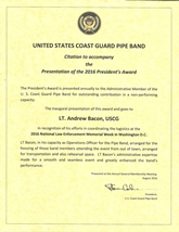 Presidents Award Certificate